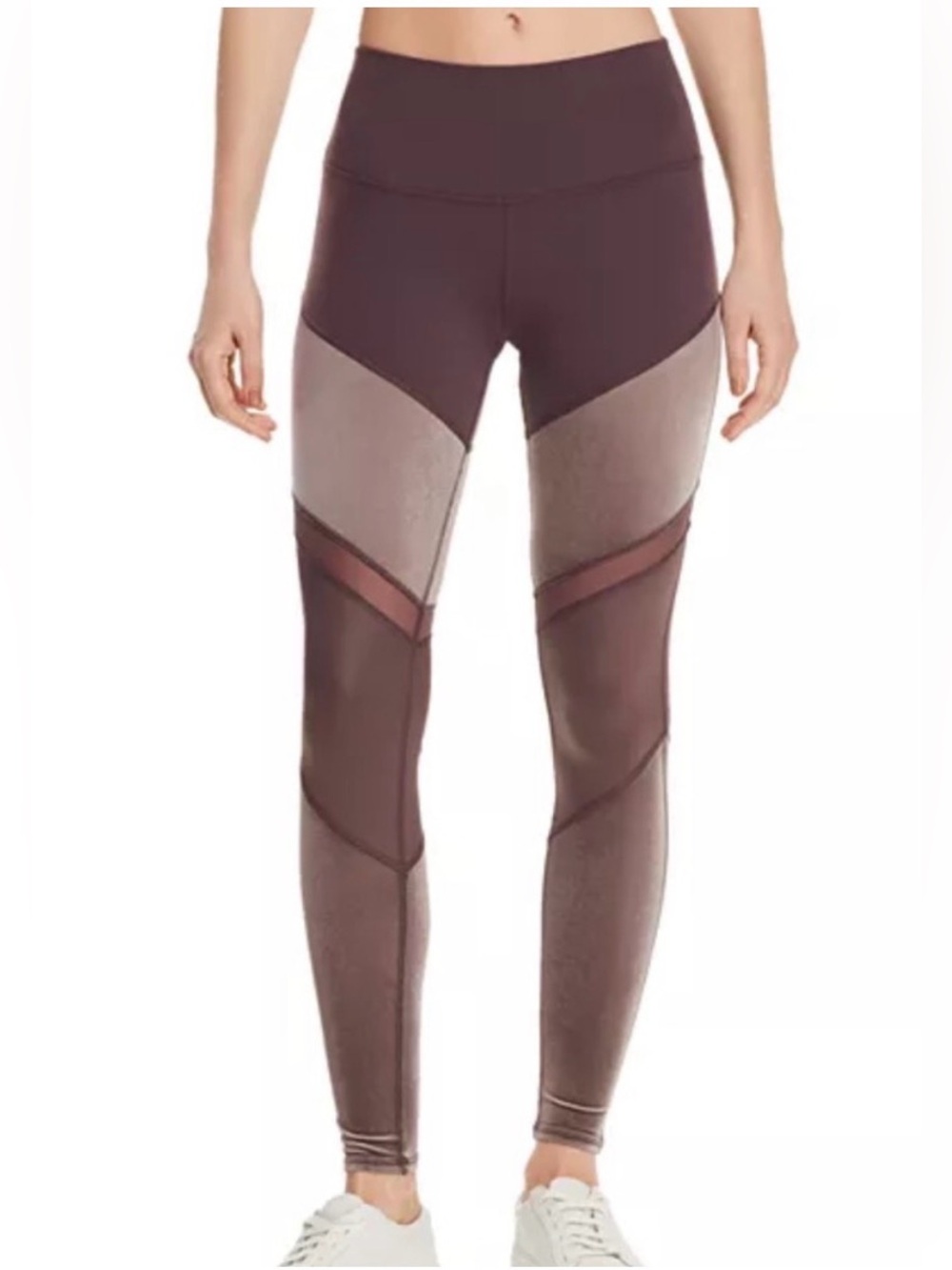 Alo Yoga Sheila High-Rise Velour-Panel Leggings Performance Athletic Bottoms S